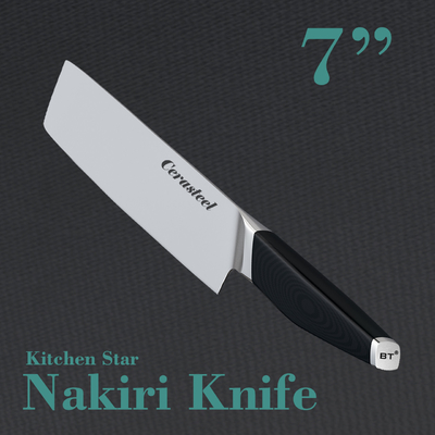 Dishwasher Safe HRC 64 Cerasteel Knife 7 Inch Nakiri Knife